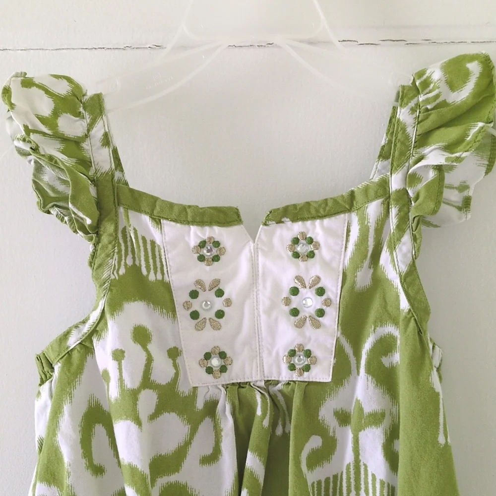Gymboree Green Sleeveless Batik Summer Top